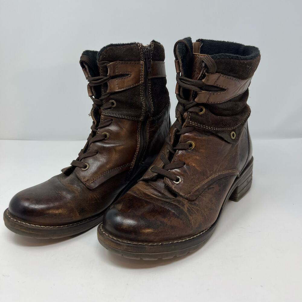 Dromedaris Boots Women's 39 Kara Chocolate Print Leather AJN19 Steam Punk - Picture 6 of 13
